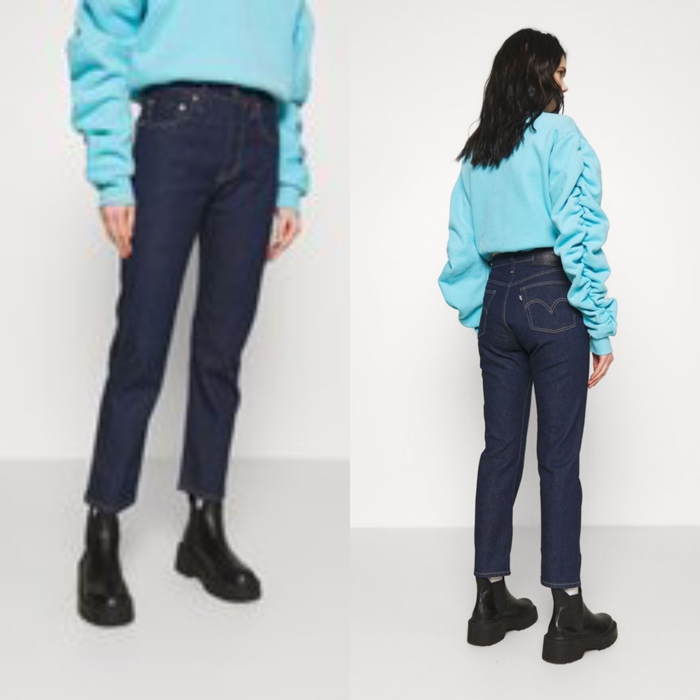 Levi's Made and Crafted 501 crop Raw Selvedge Denim Hi Rise Jeans Sz 25×28